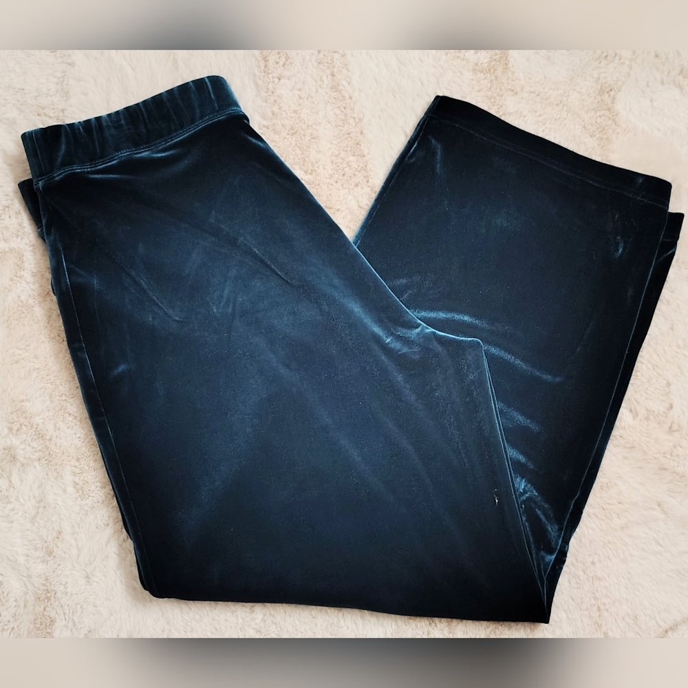 Susan Graver  Dark Green Velvet Joggers
